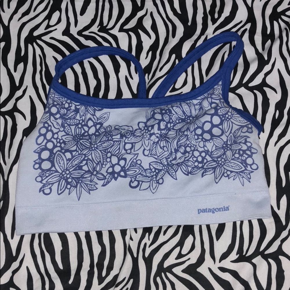 Blue floral Patagonia sports bar